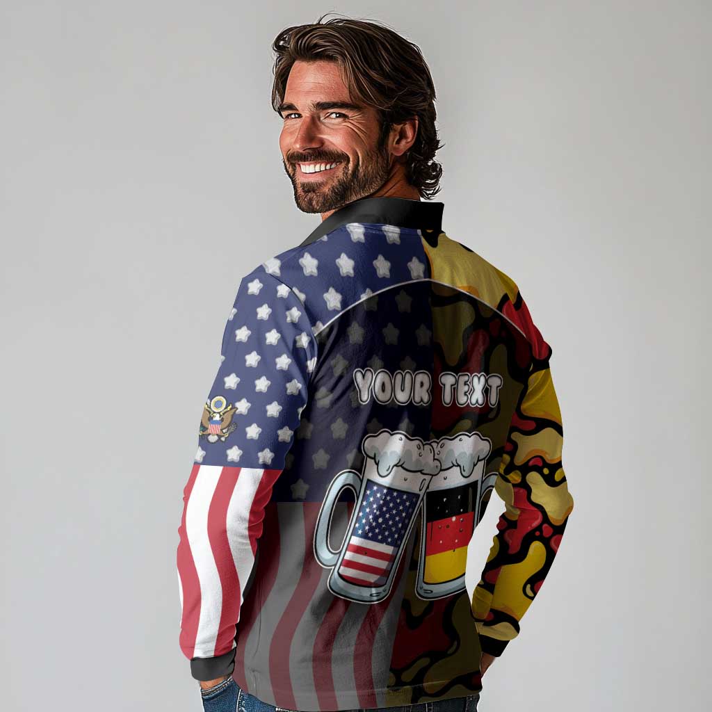 Personalized Germany American Heritage Month Long Sleeve Polo Shirt Beer Funny Style - Wonder Print Shop