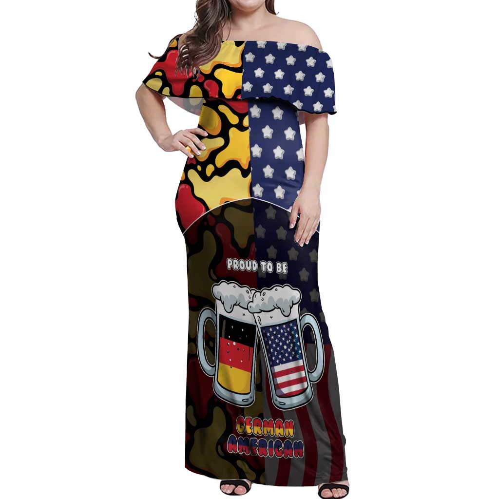 Personalized Germany American Heritage Month Off Shoulder Maxi Dress Beer Funny Style - Wonder Print Shop