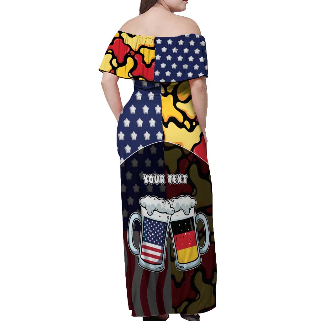 Personalized Germany American Heritage Month Off Shoulder Maxi Dress Beer Funny Style - Wonder Print Shop