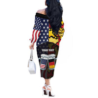 Personalized Germany American Heritage Month Off The Shoulder Long Sleeve Dress Beer Funny Style - Wonder Print Shop