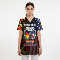 Personalized Germany American Heritage Month Scrub Top Beer Funny Style - Wonder Print Shop