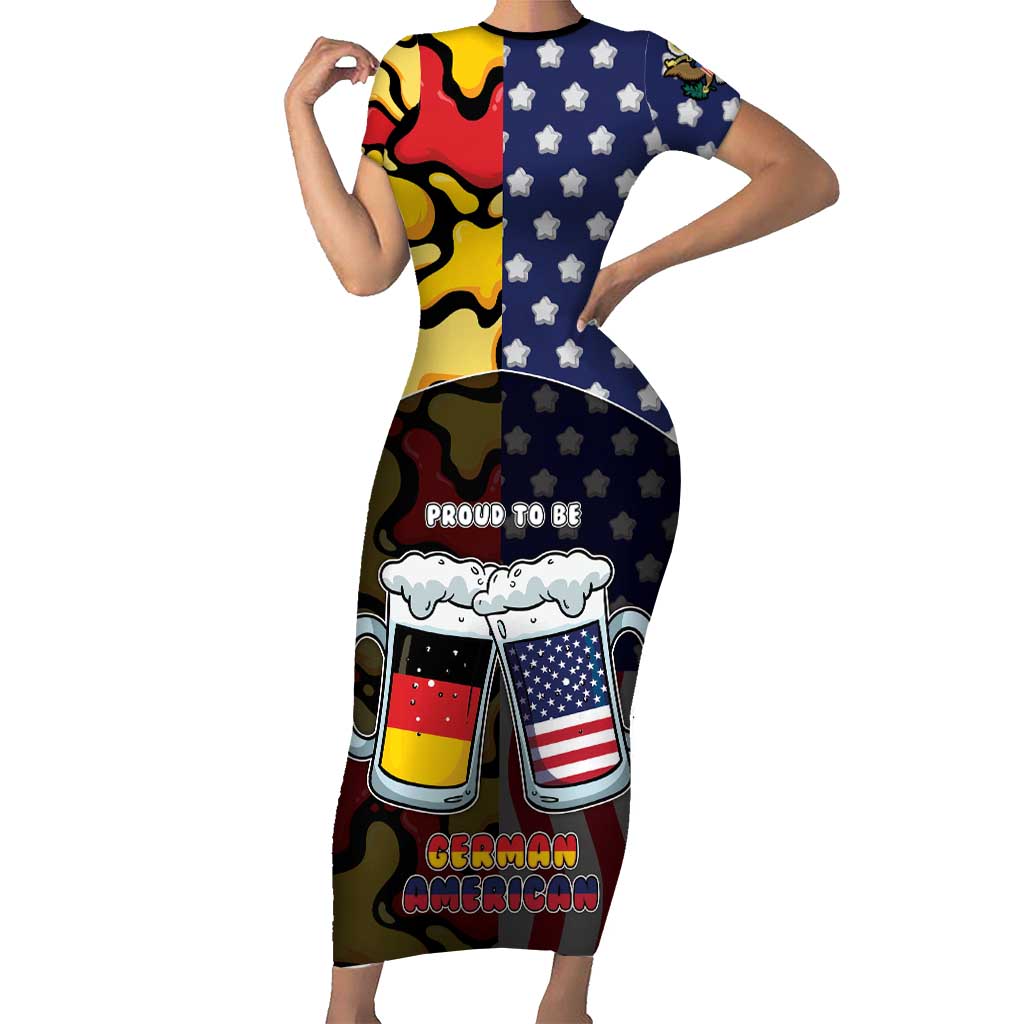 Personalized Germany American Heritage Month Short Sleeve Bodycon Dress Beer Funny Style - Wonder Print Shop