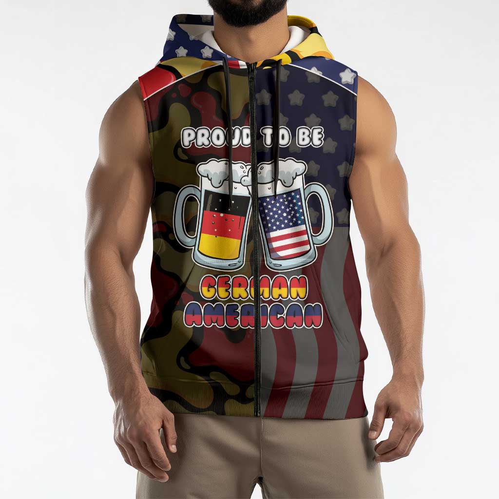 Personalized Germany American Heritage Month Sleeveless Zip Hoodie Beer Funny Style - Wonder Print Shop