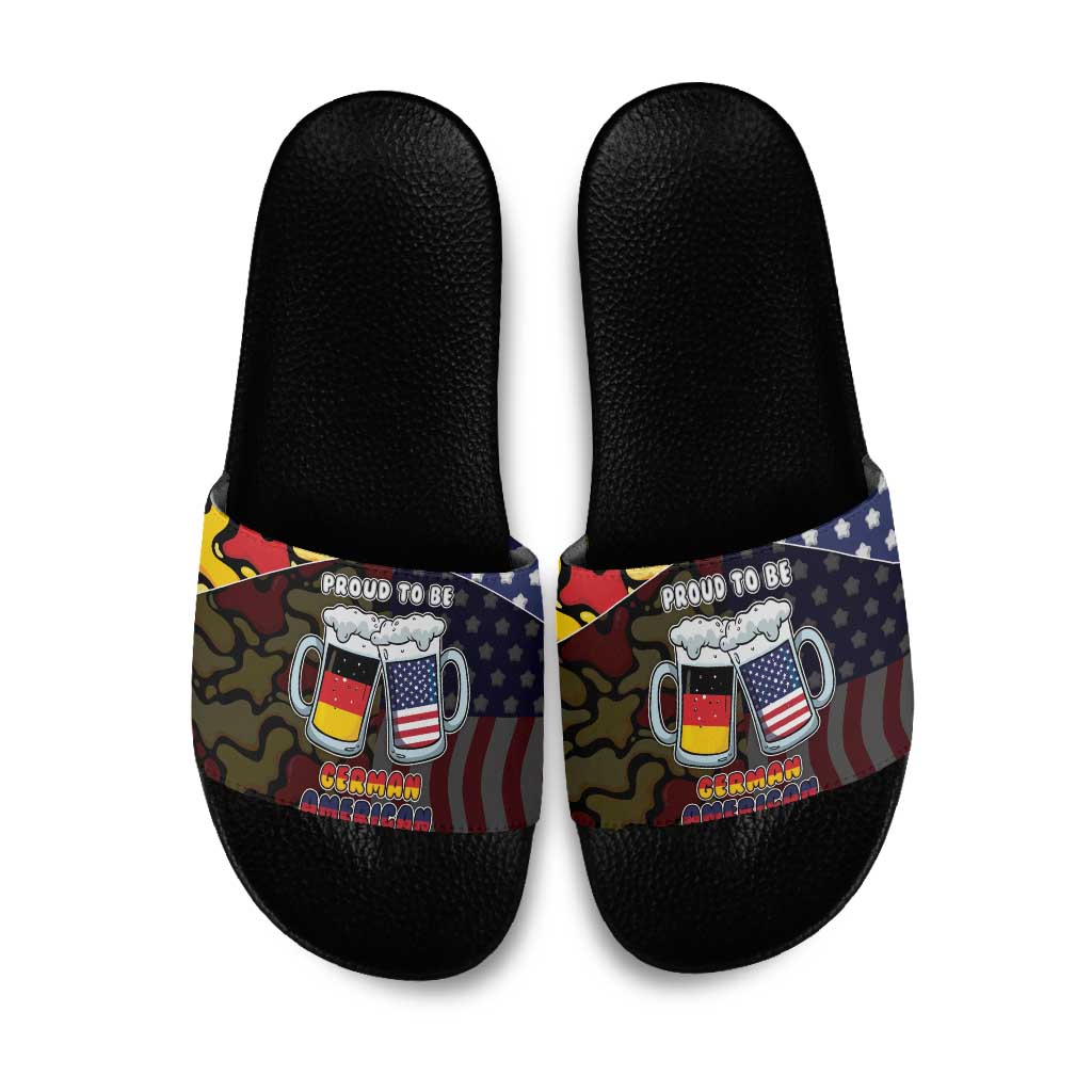 Germany American Heritage Month Slide Sandals Beer Funny Style - Wonder Print Shop
