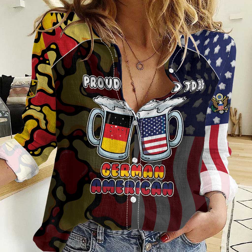 Personalized Germany American Heritage Month Women Casual Shirt Beer Funny Style - Wonder Print Shop