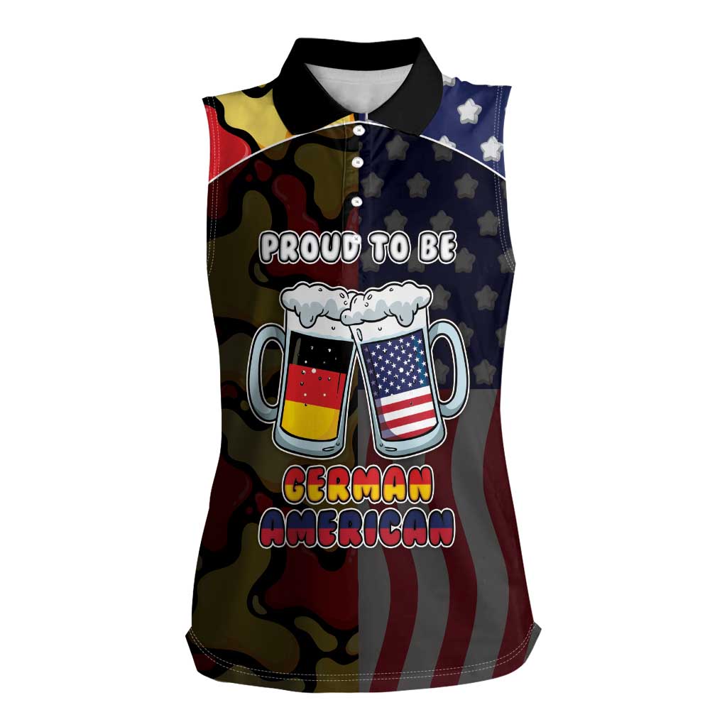 Personalized Germany American Heritage Month Women Sleeveless Polo Shirt Beer Funny Style - Wonder Print Shop