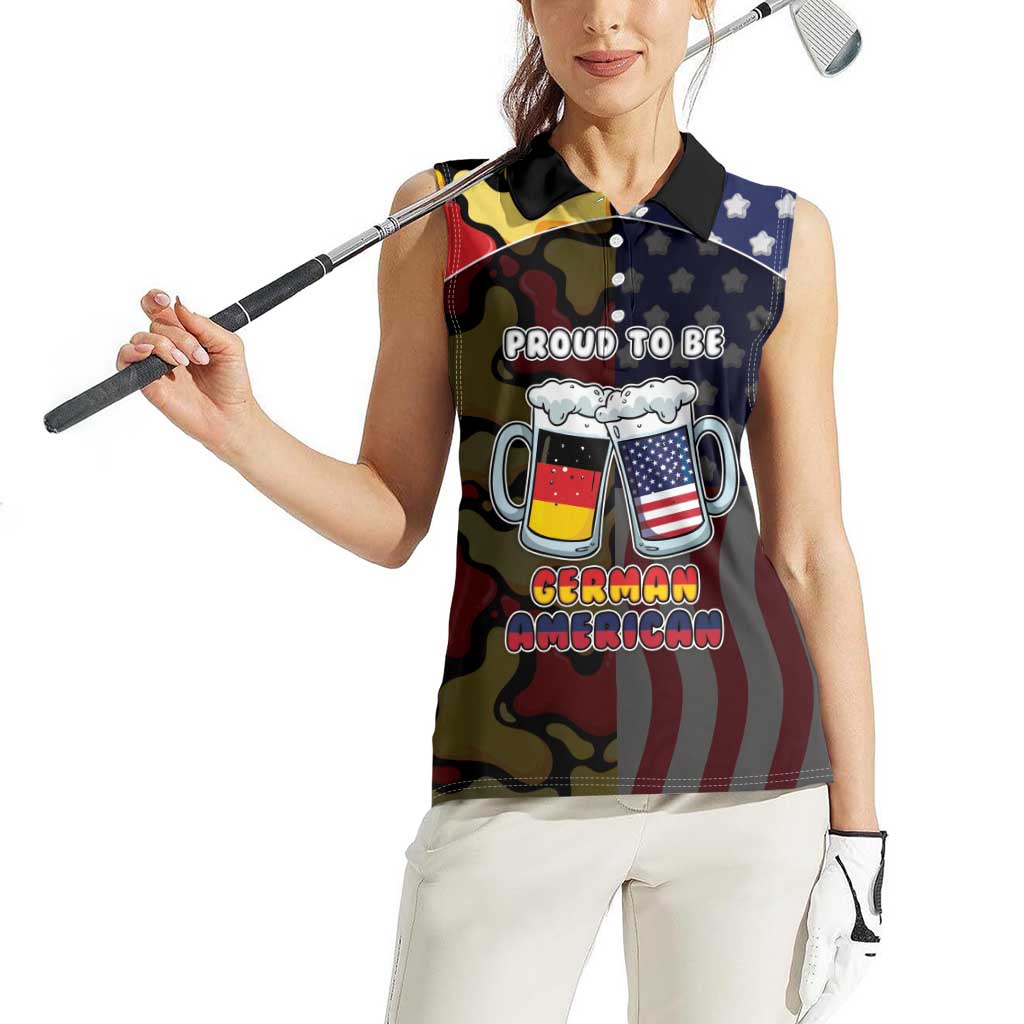 Personalized Germany American Heritage Month Women Sleeveless Polo Shirt Beer Funny Style - Wonder Print Shop