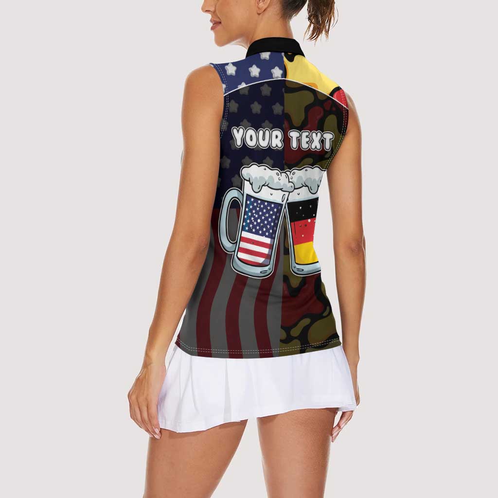 Personalized Germany American Heritage Month Women Sleeveless Polo Shirt Beer Funny Style - Wonder Print Shop
