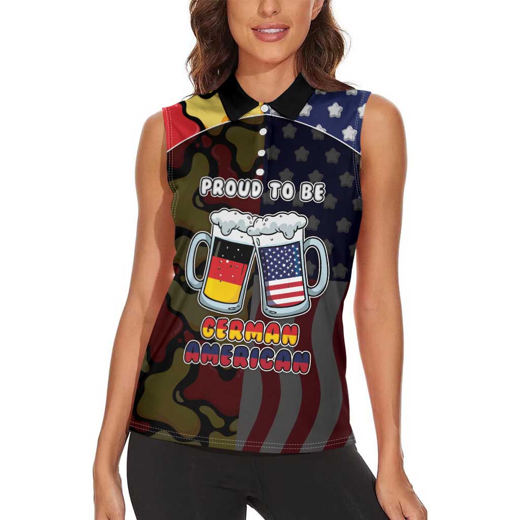 Personalized Germany American Heritage Month Women Sleeveless Polo Shirt Beer Funny Style - Wonder Print Shop