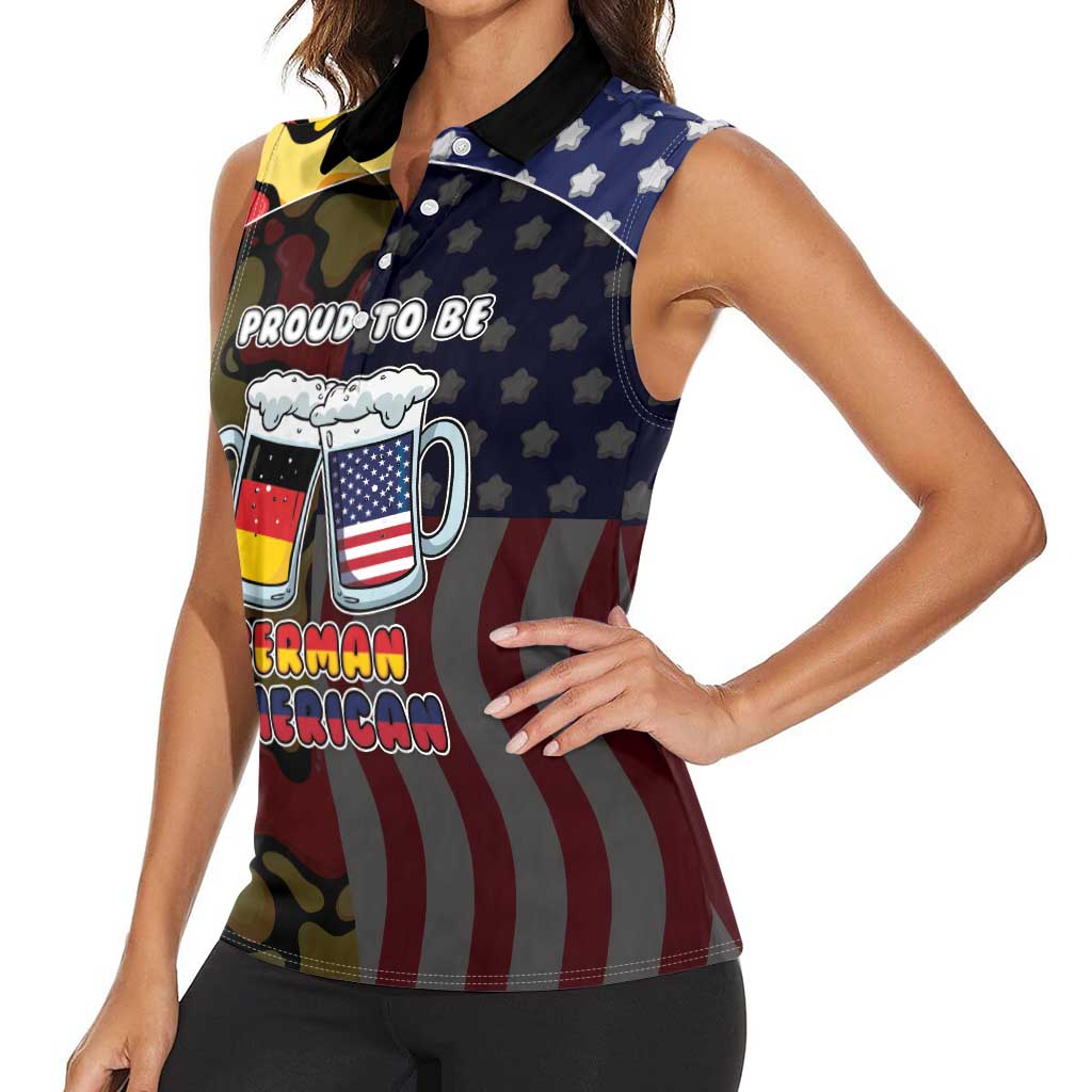 Personalized Germany American Heritage Month Women Sleeveless Polo Shirt Beer Funny Style - Wonder Print Shop