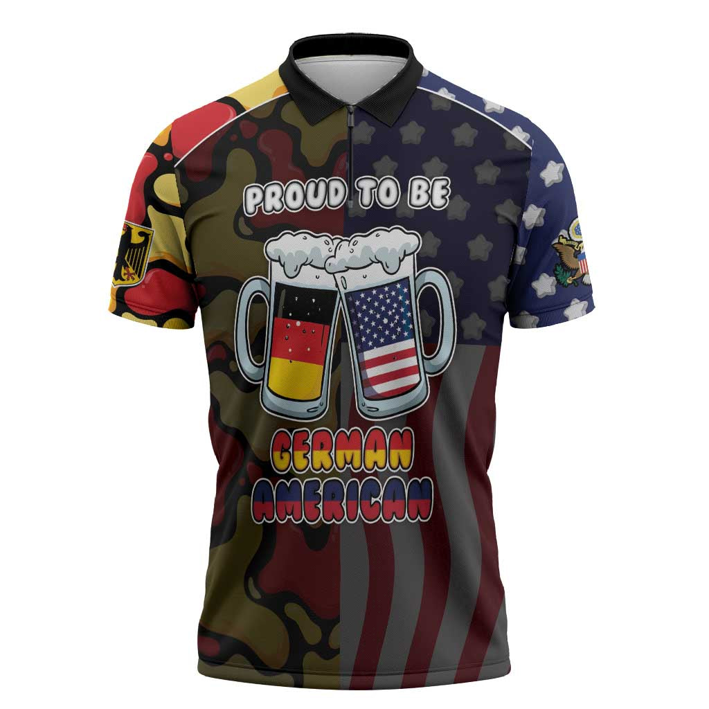 Personalized Germany American Heritage Month Zipper Polo Shirt Beer Funny Style - Wonder Print Shop
