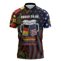 Personalized Germany American Heritage Month Zipper Polo Shirt Beer Funny Style - Wonder Print Shop