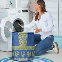Ukraine Vyshyvanka Motif Laundry Basket Ukrainian Coat Of Arms Rose Patterns - Wonder Print Shop