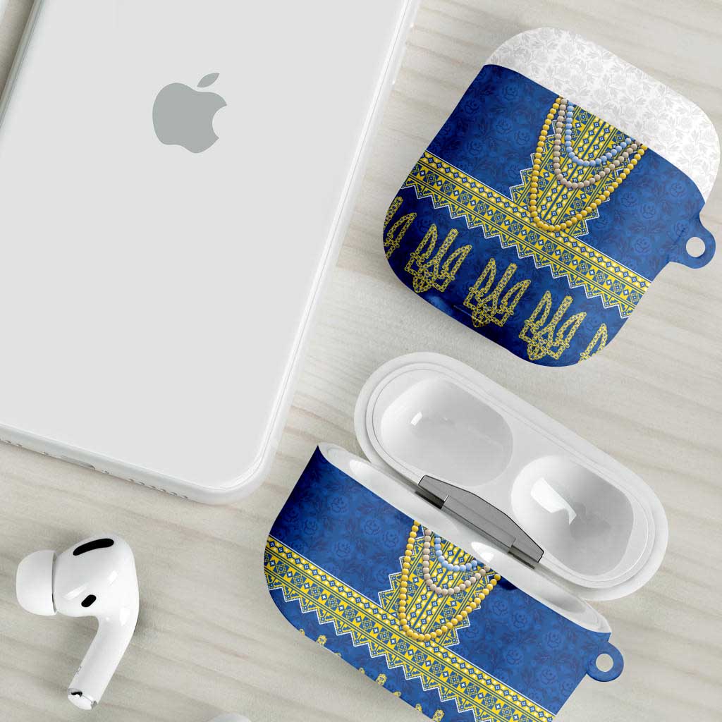 Ukraine Vyshyvanka Motif AirPods Case Ukrainian Coat Of Arms Rose Patterns - Wonder Print Shop