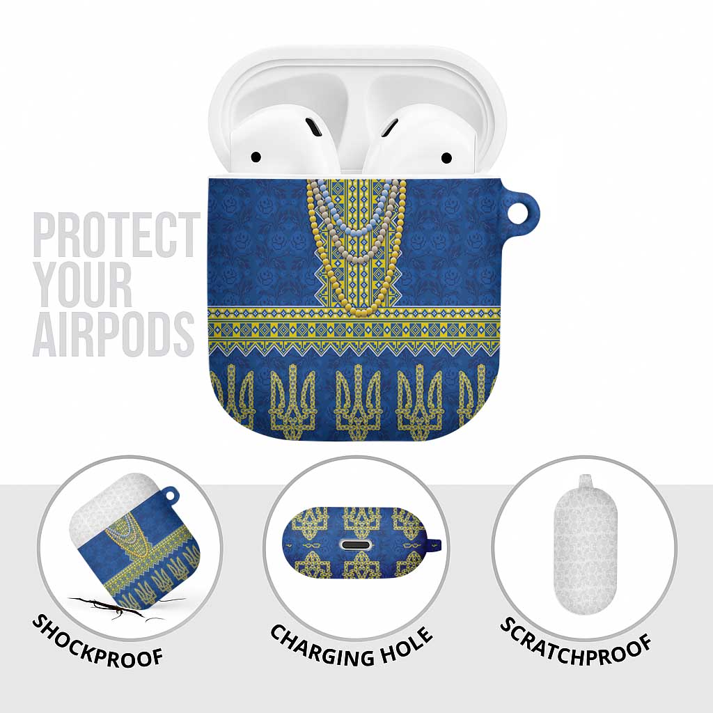 Ukraine Vyshyvanka Motif AirPods Case Ukrainian Coat Of Arms Rose Patterns - Wonder Print Shop