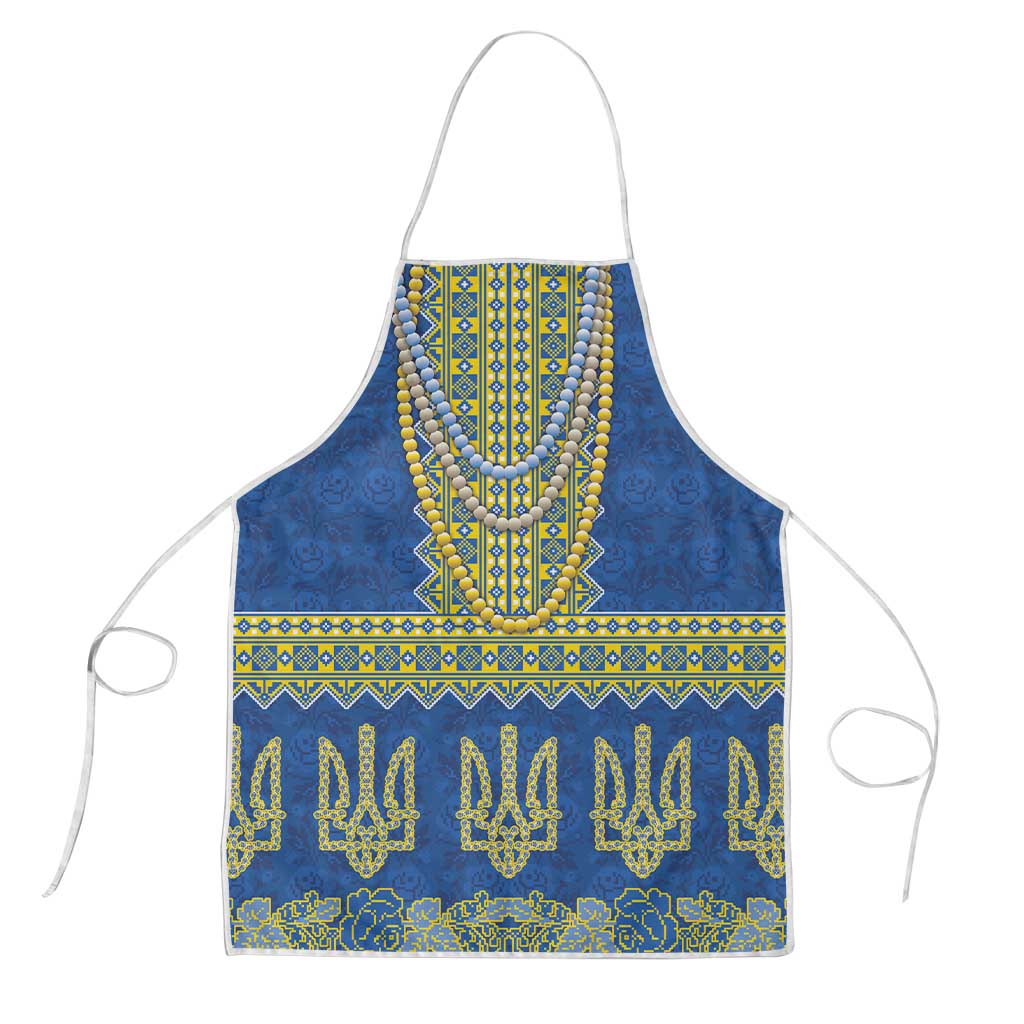 Ukraine Vyshyvanka Motif Apron Ukrainian Coat Of Arms Rose Patterns - Wonder Print Shop