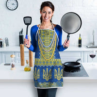 Ukraine Vyshyvanka Motif Apron Ukrainian Coat Of Arms Rose Patterns - Wonder Print Shop