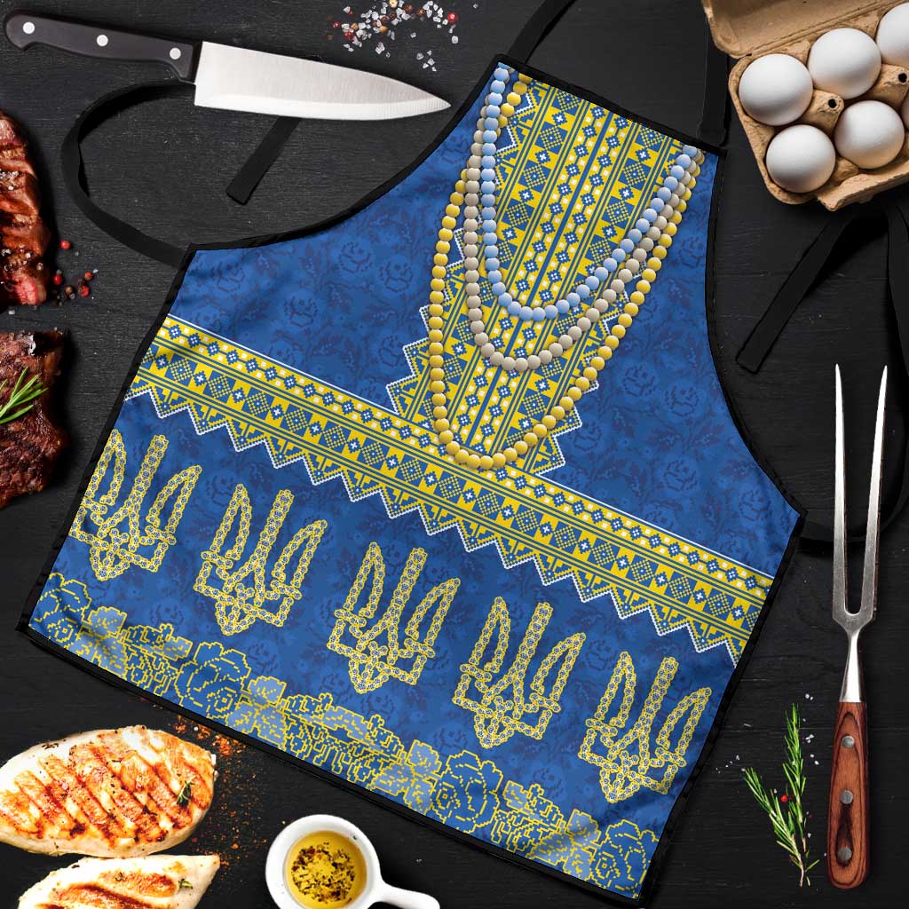Ukraine Vyshyvanka Motif Apron Ukrainian Coat Of Arms Rose Patterns - Wonder Print Shop