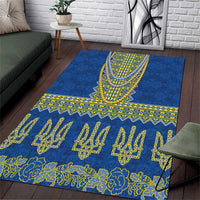 Ukraine Vyshyvanka Motif Area Rug Ukrainian Coat Of Arms Rose Patterns - Wonder Print Shop