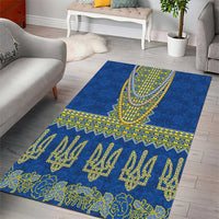 Ukraine Vyshyvanka Motif Area Rug Ukrainian Coat Of Arms Rose Patterns - Wonder Print Shop