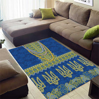 Ukraine Vyshyvanka Motif Area Rug Ukrainian Coat Of Arms Rose Patterns - Wonder Print Shop