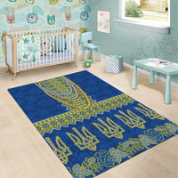 Ukraine Vyshyvanka Motif Area Rug Ukrainian Coat Of Arms Rose Patterns - Wonder Print Shop