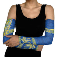 Ukraine Vyshyvanka Motif Arm Sleeves Ukrainian Coat Of Arms Rose Patterns - Wonder Print Shop
