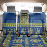 Ukraine Vyshyvanka Motif Back Car Seat Cover Ukrainian Coat Of Arms Rose Patterns - Wonder Print Shop