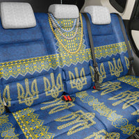 Ukraine Vyshyvanka Motif Back Car Seat Cover Ukrainian Coat Of Arms Rose Patterns - Wonder Print Shop