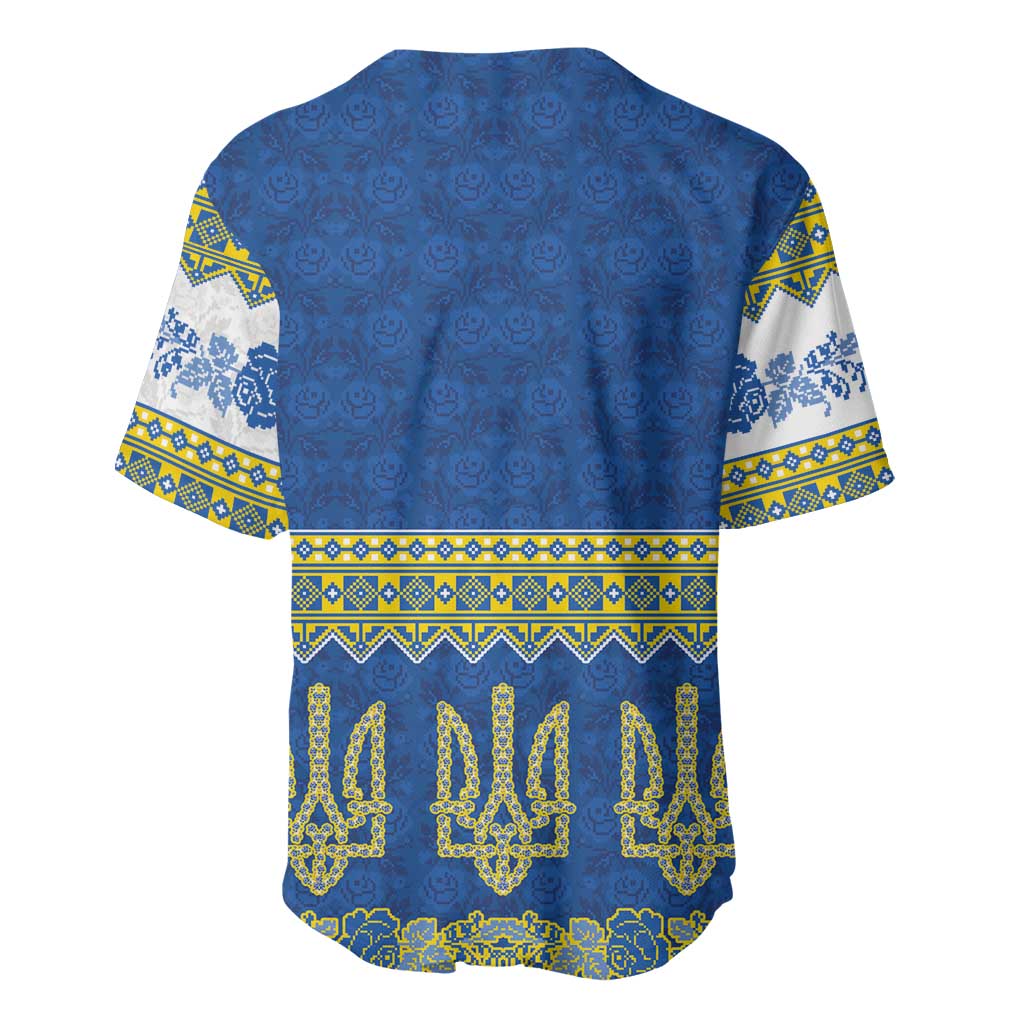 Ukraine Vyshyvanka Motif Baseball Jersey Ukrainian Coat Of Arms Rose Patterns - Wonder Print Shop
