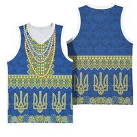 Ukraine Vyshyvanka Motif Basketball Jersey Ukrainian Coat Of Arms Rose Patterns - Wonder Print Shop