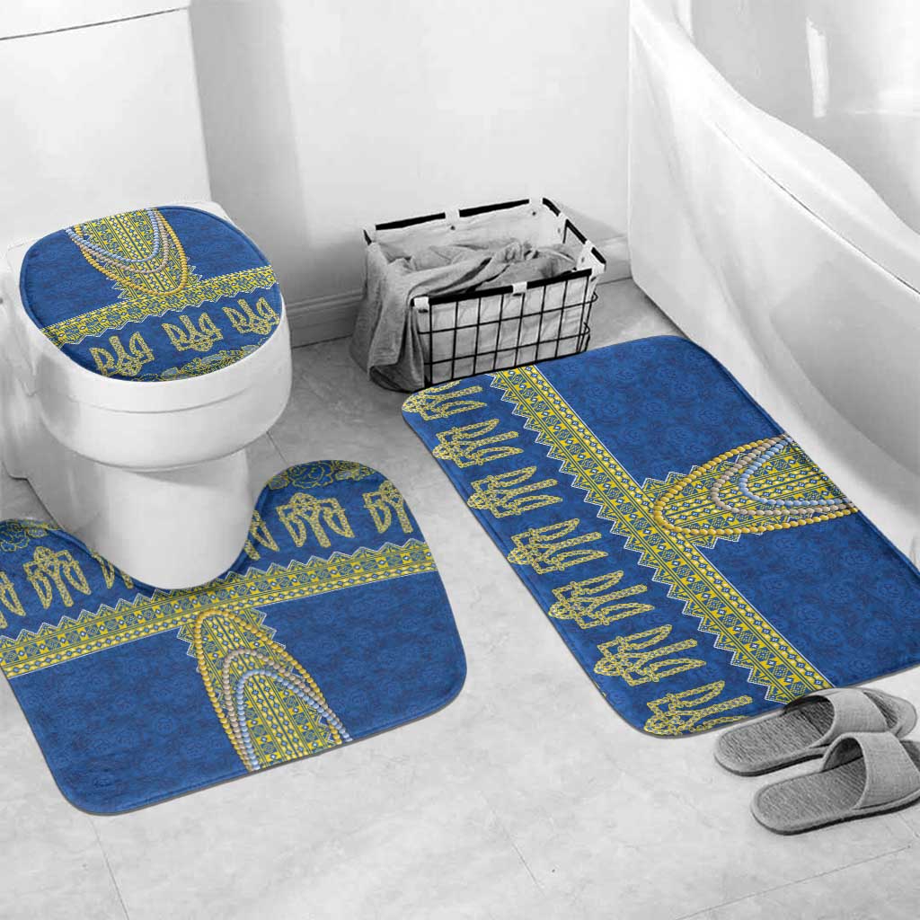 Ukraine Vyshyvanka Motif Bathroom Set Ukrainian Coat Of Arms Rose Patterns - Wonder Print Shop