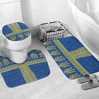 Ukraine Vyshyvanka Motif Bathroom Set Ukrainian Coat Of Arms Rose Patterns - Wonder Print Shop