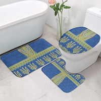 Ukraine Vyshyvanka Motif Bathroom Set Ukrainian Coat Of Arms Rose Patterns - Wonder Print Shop