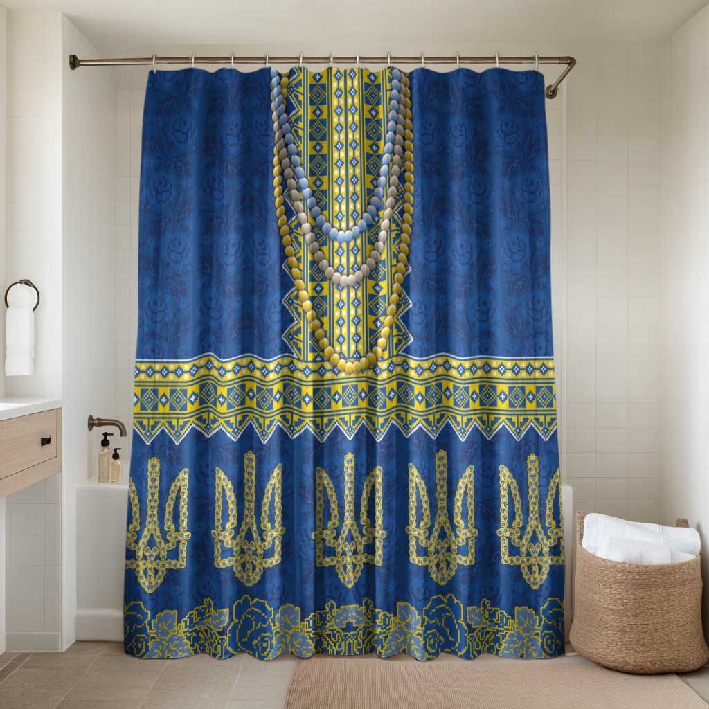 Ukraine Vyshyvanka Motif Bathroom Set Ukrainian Coat Of Arms Rose Patterns - Wonder Print Shop