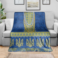 Ukraine Vyshyvanka Motif Blanket Ukrainian Coat Of Arms Rose Patterns - Wonder Print Shop