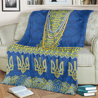 Ukraine Vyshyvanka Motif Blanket Ukrainian Coat Of Arms Rose Patterns - Wonder Print Shop