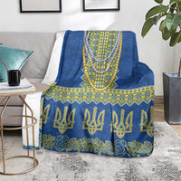 Ukraine Vyshyvanka Motif Blanket Ukrainian Coat Of Arms Rose Patterns - Wonder Print Shop