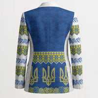 Ukraine Vyshyvanka Motif Blazer Ukrainian Coat Of Arms Rose Patterns - Wonder Print Shop