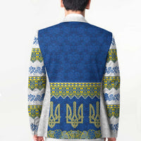 Ukraine Vyshyvanka Motif Blazer Ukrainian Coat Of Arms Rose Patterns - Wonder Print Shop