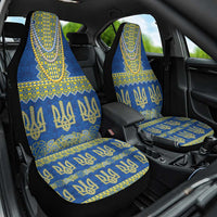 Ukraine Vyshyvanka Motif Car Seat Cover Ukrainian Coat Of Arms Rose Patterns - Wonder Print Shop