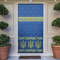 Ukraine Vyshyvanka Motif Door Cover Ukrainian Coat Of Arms Rose Patterns - Wonder Print Shop