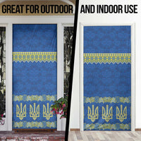 Ukraine Vyshyvanka Motif Door Cover Ukrainian Coat Of Arms Rose Patterns - Wonder Print Shop