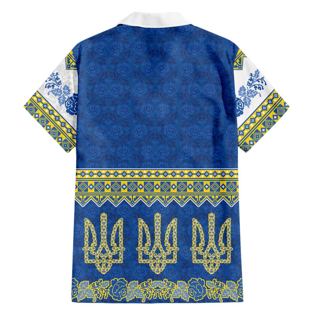 Ukraine Vyshyvanka Motif Family Matching Long Sleeve Bodycon Dress and Hawaiian Shirt Ukrainian Coat Of Arms Rose Patterns - Wonder Print Shop