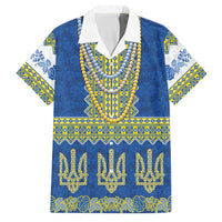 Ukraine Vyshyvanka Motif Family Matching Summer Maxi Dress and Hawaiian Shirt Ukrainian Coat Of Arms Rose Patterns - Wonder Print Shop