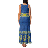 Ukraine Vyshyvanka Motif Family Matching Tank Maxi Dress and Hawaiian Shirt Ukrainian Coat Of Arms Rose Patterns - Wonder Print Shop