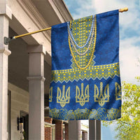 Ukraine Vyshyvanka Motif Garden Flag Ukrainian Coat Of Arms Rose Patterns - Wonder Print Shop