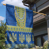 Ukraine Vyshyvanka Motif Garden Flag Ukrainian Coat Of Arms Rose Patterns - Wonder Print Shop