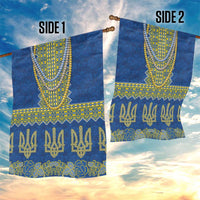 Ukraine Vyshyvanka Motif Garden Flag Ukrainian Coat Of Arms Rose Patterns - Wonder Print Shop