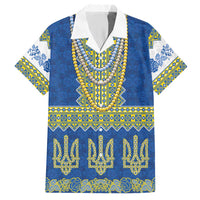 Ukraine Vyshyvanka Motif Hawaiian Shirt Ukrainian Coat Of Arms Rose Patterns - Wonder Print Shop